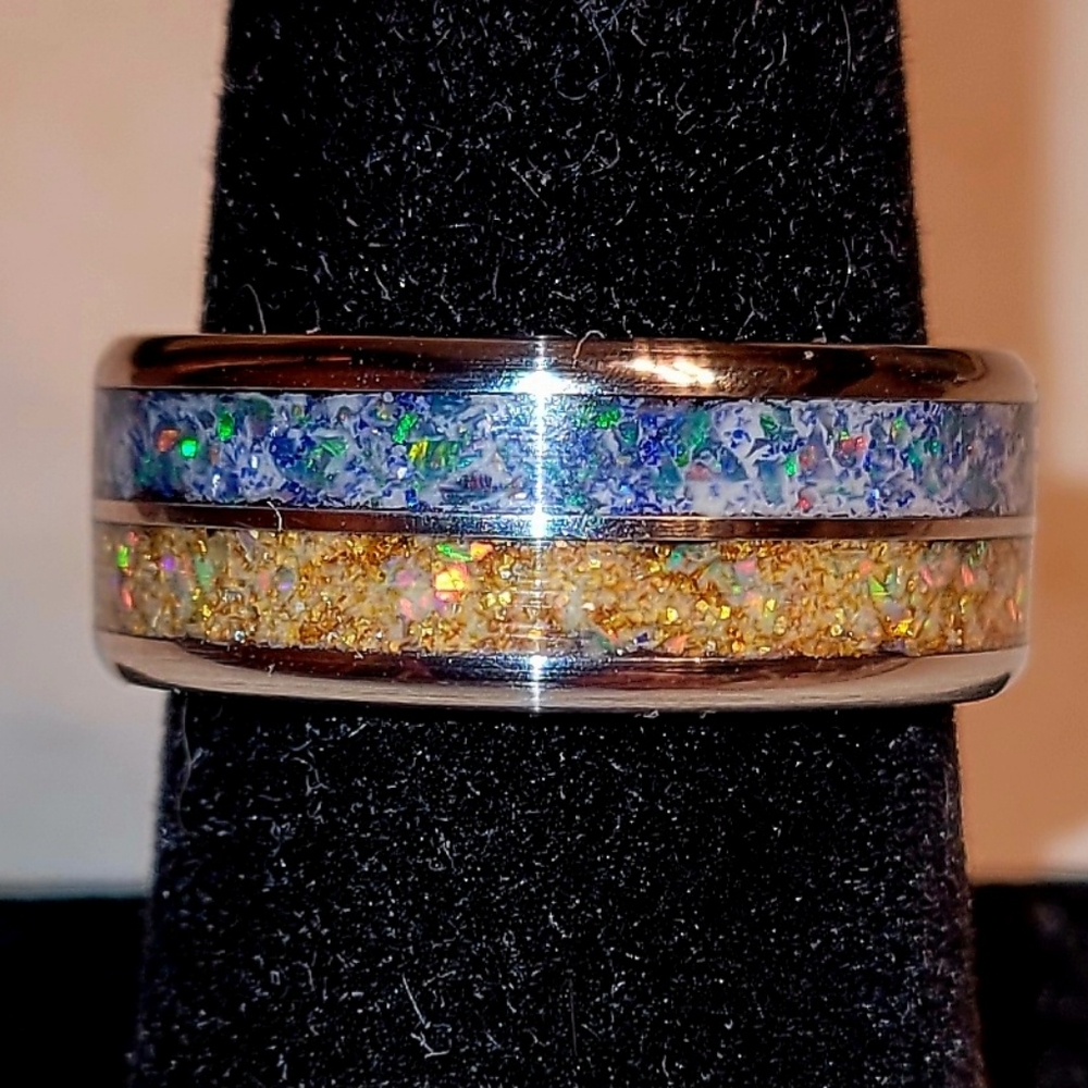 Custom handmade opal glow ring - Picture 6 of 7